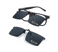 LUFF Polarized Clip On Sunglasses for Men Women, Flip up Sunglasses Clips for Myopia Nearsighted Glasses Anti-Glare UV400 Protection, Great for Driving Fishing Travelling Outdoor Sport