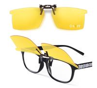 LUFF Polarized Clip On Sunglasses for Men Women, Flip up Sunglasses Clips for Myopia Nearsighted Glasses Anti-Glare UV400 Protection, Great for Driving Fishing Travelling Outdoor Sport