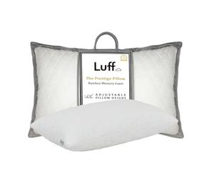 Luff Prestige Height Adjustable Memory Foam Bamboo Pillow - AntiBacterial with CloudTec® Filling and Hypoallergenic Case