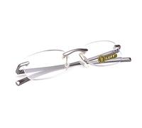LUFF Reading Glasses Frameless New Retro Metal Spring Hinge HD Reading Glasses +1.0 To +4.0