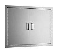 Luffioner BBQ Outdoor Kitchen Doors,31W x 24H Inch Double BBQ Access Door,Rust-Proof Thickened Plate 304 Stainless Steel Access Door for Outdoor Kitchen, BBQ Island,Grilling Station (31W x 24H)