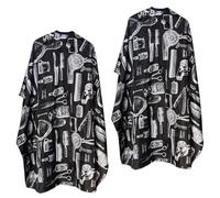 LUFFLOK 2 Pcs Barbers Cape Black Stamp Duty Hairdressing Gown