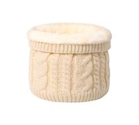 LUFFLOK Winter Fleece Lined Neck Warmer, White Snood for Women and Men, Thermal Double Layer Windproof Scarf, Thermal Lined Infinity Knitted Ladies Snood Scarf for Skiing Cycling & Outdoor (White)