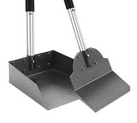 LUFFWELL Pooper Scooper, Metal Aluminum Tray and Spade Poop Scoop Set with Adjustable Stainless Steel Long Handle, Pet Waste Removal Heavy Duty Poop Scooper (Tray&Spade, Medium)
