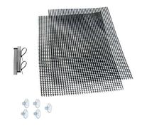 Luffy Decorative Aquatic Moss Wall, 2 Plastic Floor Wire Mesh Sheets, Air Vent Screens, Aquarium Plant Accessory for Seaweed, Net Pad for DIY Projects, Carpet for Fish Tank, 12 x 8 Inches