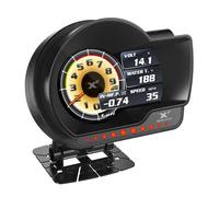 Lufi XF Revolution Automotive Multi-Data Digital Display Gauge [Speed, Voltage, RPM, Water & Oil Temperature, Fuel Consumption and More] Compatible with OBD2 Enabled Vehicles