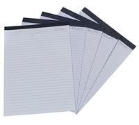 Lufin Notebook Refills 5 Pieces Suitable Padfolio Notepads, 50 Sheets Lined Paper Writing Pads, Narrow Ruled White Notepad Notebook for Office Business School College Supplies