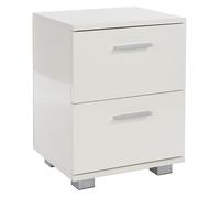 lufkin wooden bedside cabinet with 2 drawers in white