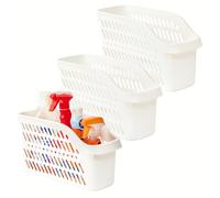 LUFOFOX 3 Pack Under Sink Organizer with Wheels Pull Out kitchen Bathroom Cabinet Organizers and Storage Multi-purpose Plastic Organizer Baskets for Cleaning Supplies，Bottles
