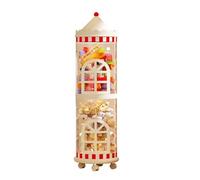 LUFOFOX Stuffed Animal Storage Tube with Door, Transparent PVC Plush Storage Organizer, Vertical Stuffy Storage Holder for Nursery Play Room (Castle Style, 2-Layer)