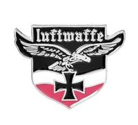 Luftwaffe German Air Force Vintage Aviation Eagle Shield Enamel Pin Badge Collectible Lapel Accessory 2cm x 2cm Polished Metal Finish Secure Clasp Jacket Hat Bag Display Pin