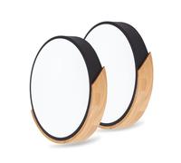 LuFun 24W Led Ceiling Light 2 Pack,Wooden Round Ceiling Light,Kitchen Lights Ceiling Cool White Light 6000k,Ø30cm led Kitchen Ceiling Light,Black Flush Ceiling Light for Office Living Room Bedroom