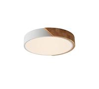 LuFun 24W Modern Wood Ceiling Lamp, LED Ceiling Lights, Round Flush Mount Ceiling Light for Living Room Kitchen Dining Room Hallway Office,Ø30cm*5cm,4000K Nautral Light