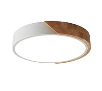 LuFun LED Ceiling Light 24W, Flush Mount Light Fixture White,Indoor Wooden Round Modern Led Ceiling Lights Ø30cm for Living Room Bedroom Kitchen Lounge Hallway Home Office,6500K Cool White Light