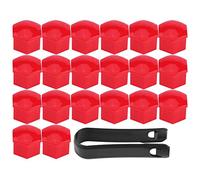 Lug Nut Covers, 20 Pcs Universal Wheel Tyre Hub Covers Lug Nut Covers Nut Protector Cap with Black Clamp Bonnet and accessories