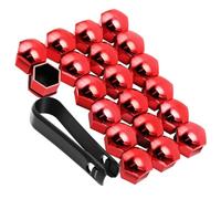Lug Nut Covers for Audi A3 A4 A6 A5 Q5 Q7 8P 8V 8L, 20pcs 17mm Car Wheel Nut Caps(Red)