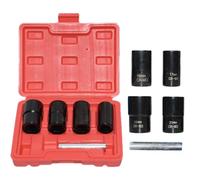 Lug Nut Removal Tool - 5-Piece Bolt Extractor Kit Accessories,Spline Lug Nut Socket Set,for Removing Rusted Stripped Rounded Spindle Axle Nuts