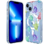 LuGeKe for iPhone 13 Mini Clear Magnetic Phone Case Compatible with Magsafe,Colorful Tortoise Pattern Print Slim Shockproof Protective Case Cover for iPhone 13 Mini Women Girls