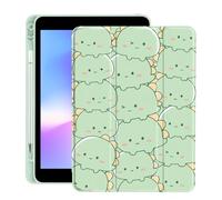 LuGeKe Light Green Dinosaur Pattern Case for 13 Inch iPad Air 6 Unique Case,Pencil Holder & Clear Acrylic Back & Trifold Stand Cover for Women