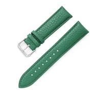 LUGEMA 12 14 16 18 19 20 21 22 24 mm Lychee Grain Calfskin Watch Strap Waterproof Wristband Pin Buckle Accessories(Green,22mm)