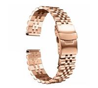 LUGEMA 18 19 20 21 22 23 24 26 28 30mm Width Solid Full Stainless Steel Watchband Luxury Big Size Quality Flat Head Belt(Rose gold,28mm)