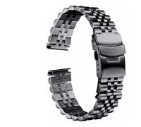 LUGEMA 18 19 20 21 22 23 24 26 28 30mm Width Solid Full Stainless Steel Watchband Luxury Big Size Quality Flat Head Belt(Black,28mm)