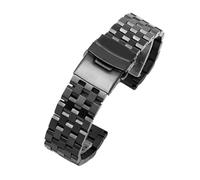 LUGEMA 18mm 20mm 22mm 24mm 26mm Stainless Steel Watch Band Silver Black Metal Watch Strap Women Men Wrist Bracelet Watchband With Tool(Black,24mm)