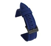 LUGEMA 18mm 20mm 22mm 24mm Watch Strap Band Sports Waterproof Silicone Watchband Quick Release Breathable Rubber Wristband(Blue black buckle,18mm)