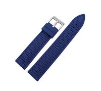 LUGEMA 18mm 20mm 22mm 24mm Watch Strap Band Sports Waterproof Silicone Watchband Quick Release Breathable Rubber Wristband(Blue silver buckle,24mm)