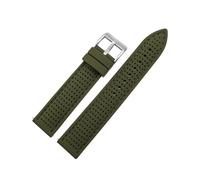 LUGEMA 18mm 20mm 22mm 24mm Watch Strap Band Sports Waterproof Silicone Watchband Quick Release Breathable Rubber Wristband(Green silver buckle,18mm)
