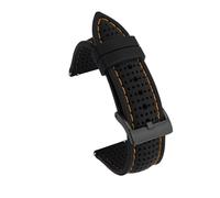 LUGEMA 18mm 20mm 22mm 24mm Watch Strap Band Sports Waterproof Silicone Watchband Quick Release Breathable Rubber Wristband(Black org line blkBK,20mm)