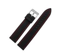 LUGEMA 18mm 20mm 22mm 24mm Watch Strap Band Sports Waterproof Silicone Watchband Quick Release Breathable Rubber Wristband(Black red line sivBK,20mm)