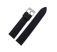 LUGEMA 18mm 20mm 22mm 24mm Watch Strap Band Sports Waterproof Silicone Watchband Quick Release Breathable Rubber Wristband(Black blu line sivBK,24mm)