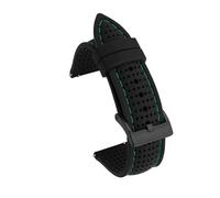 LUGEMA 18mm 20mm 22mm 24mm Watch Strap Band Sports Waterproof Silicone Watchband Quick Release Breathable Rubber Wristband(Black gre line blkBK,20mm)
