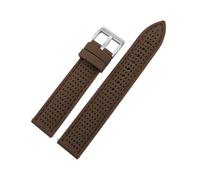 LUGEMA 18mm 20mm 22mm 24mm Watch Strap Band Sports Waterproof Silicone Watchband Quick Release Breathable Rubber Wristband(Brown silver buckle,24mm)