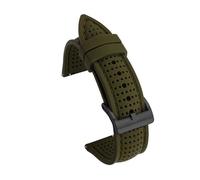 LUGEMA 18mm 20mm 22mm 24mm Watch Strap Band Sports Waterproof Silicone Watchband Quick Release Breathable Rubber Wristband(Green black buckle,18mm)