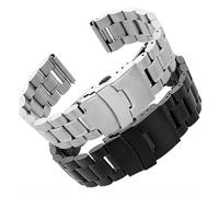 LUGEMA 18mm 20mm 22mm 24mm Watchband Metal Bracelet Solid Stainless Steel Straps Double Lock Buckle Wrist Band Accessories(Silver,20mm)
