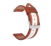 LUGEMA 20mm 22mm Genuine Leather Canvas Watch Band Quick Release Watch Strap Replacement Wristband Bracelet(Red Brown,22mm)