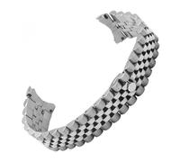 LUGEMA 20mm 316L Stainless Steel Jubilee Silver Two Tone Rose Gold Wrist Watch Strap Bracelet Solid Screw Links Curved End (Color : Silver, Size : 20mm)