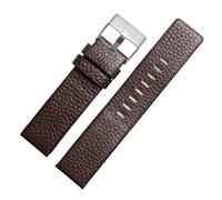 LUGEMA 22mm 24mm 26mm 28mm 30mm 32mm Genuine Leather Watchband Compatible With Diesel DZ4386 1657 1399 1206 4323 Watch Strap(Brown silver clasp,30mm)
