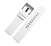 LUGEMA 22mm 24mm 26mm 28mm 30mm 32mm Genuine Leather Watchband Compatible With Diesel DZ4386 1657 1399 1206 4323 Watch Strap(White black clasp,27mm)