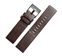 LUGEMA 22mm 24mm 26mm 28mm 30mm 32mm Genuine Leather Watchband Compatible With Diesel DZ4386 1657 1399 1206 4323 Watch Strap(Brown black clasp,28mm)