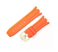 LUGEMA 28mm Rubber Waterproof Watch Strap Compatible With AP Compatible With AP 15710 15703 Soft Silicone Watch Bracelect Band Accessories(Orange Gold)