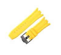 LUGEMA 28mm Rubber Waterproof Watch Strap Compatible With AP Compatible With AP 15710 15703 Soft Silicone Watch Bracelect Band Accessories(Yellow Black)