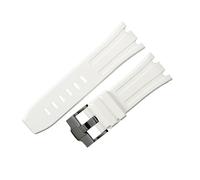 LUGEMA 28mm Rubber Waterproof Watch Strap Compatible With AP Compatible With AP 15710 15703 Soft Silicone Watch Bracelect Band Accessories(White Black)