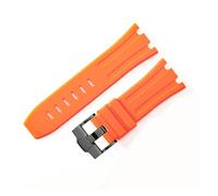 LUGEMA 28mm Rubber Waterproof Watch Strap Compatible With AP Compatible With AP 15710 15703 Soft Silicone Watch Bracelect Band Accessories(Orange Black)