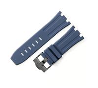 LUGEMA 28mm Rubber Waterproof Watch Strap Compatible With AP Compatible With AP 15710 15703 Soft Silicone Watch Bracelect Band Accessories(Dark Blue Black)