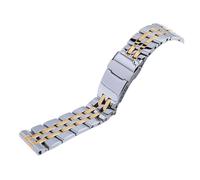 LUGEMA 316L Stainless Steel Watchband 20mm 22mm 24mm Bracelet Compatible Withr Breitling Watch Strap Compatible With AVENGER NAVITIMER SUPEROCEAN Belt(Silver gold,24mm)