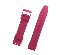 LUGEMA Black Watchband Compatible With Swatch Strap Buckle Compatible With SWATCH Silicone Watch Band 17mm 19mm 20mm Rubber Strap16MM Watch Accessories(Orange,17mm)