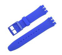 LUGEMA Candy Color Silicone Strap Compatible With Swatch 12mm 16mm 17mm 19mm 20mm Transparent Fashion Replacement Bracelet Band Watch Accessories (Color : Blue, Size : 16mm)